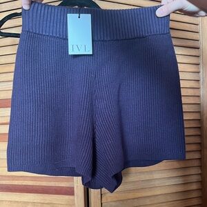 IVL Women's High Waist Purple Knit Shorts